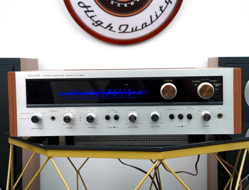Pioneer SX-990 Récepteur Stéréo AM-FM Pour Pièces Boîtier Bois Boutons