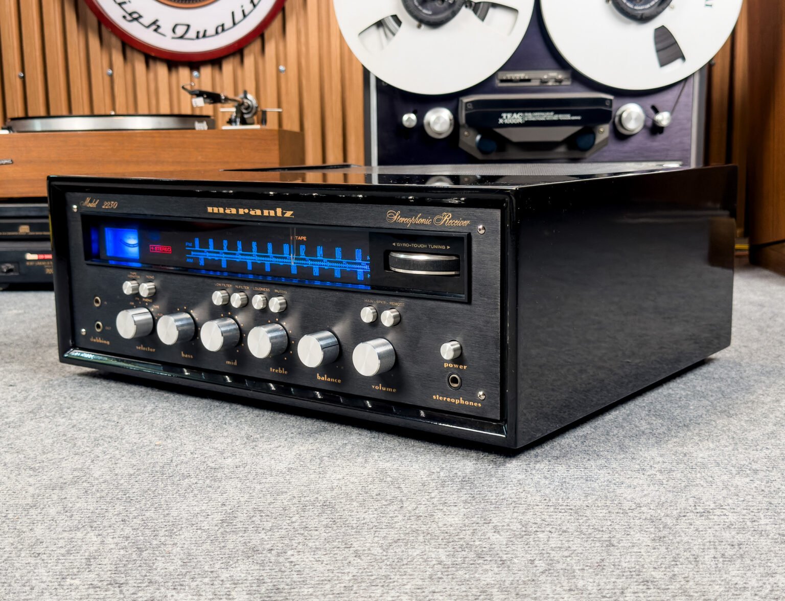 RARE MARANTZ 2230 BLACK FACE STEREO RECEIVER– (FREE WC-22 WOOD CASE)– 1 ...